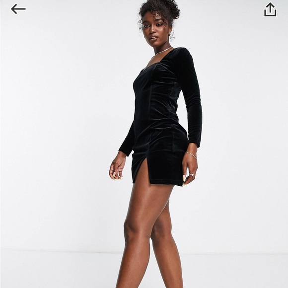 NWOT black velvet dress - Picture 2 of 3